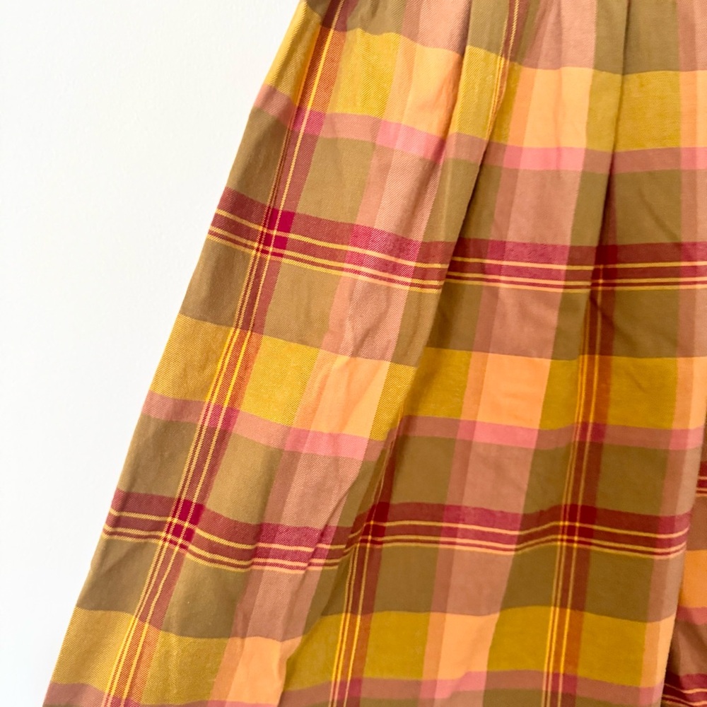 Madewell Plaid Babydoll Cami Dress Madras Spiced Olive M - Picture 8 of 12